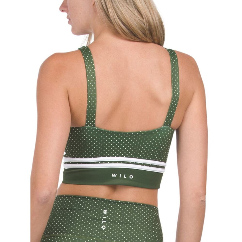 NWT WILO The Label Khaki Polka Dot Stripe Contour Athletic Sports Padded Bra-XS - Picture 3 of 11